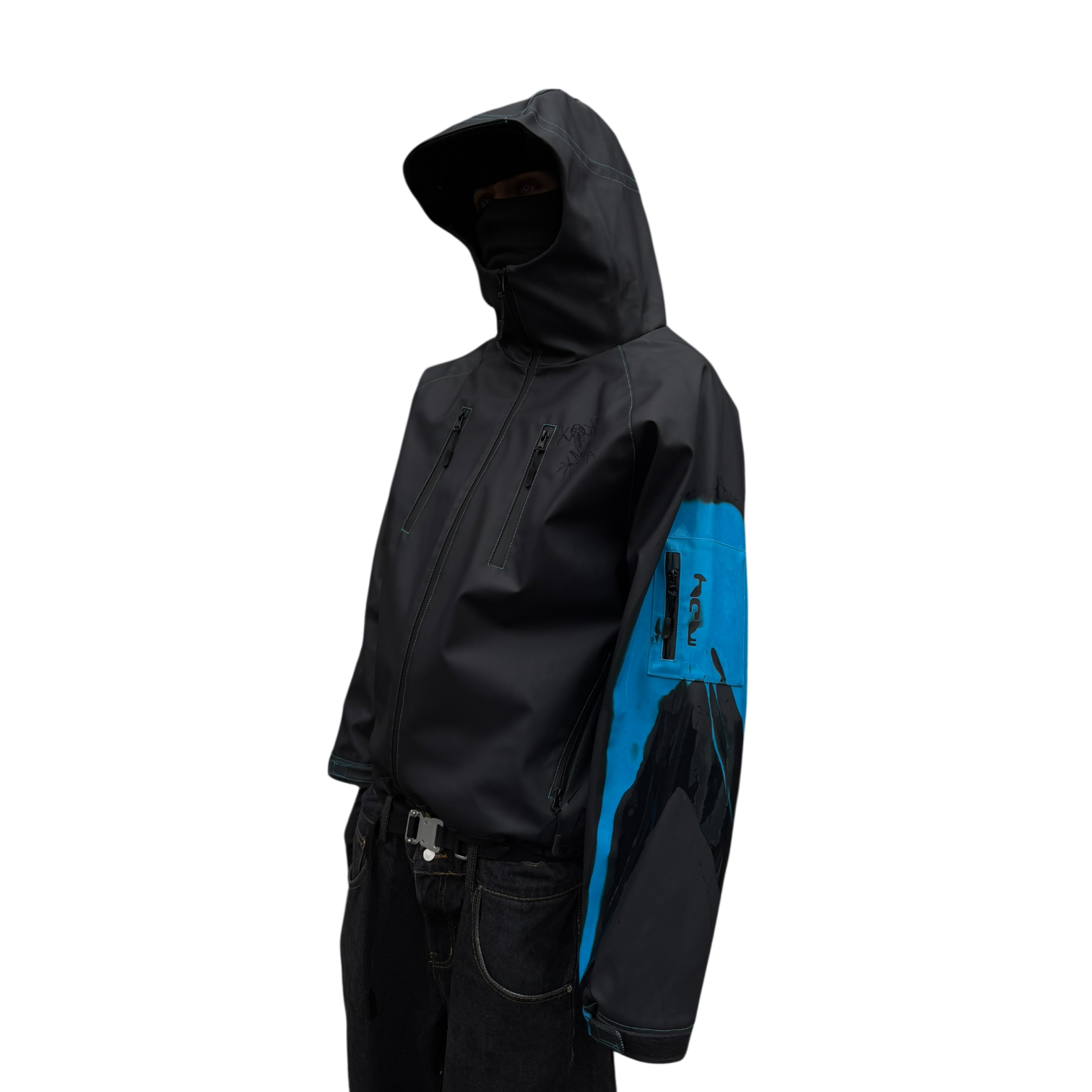 HEAT REACTIVE SKI JACKET (BLACK/BLUE)