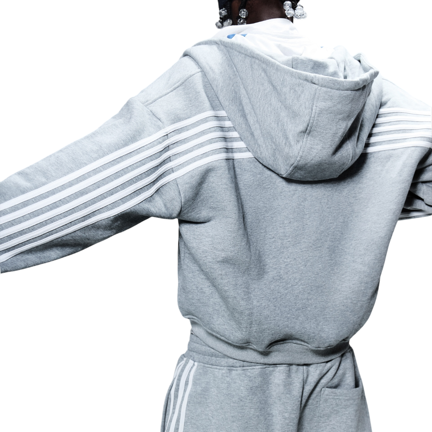 V2 SPIKE HOODIE (GREY/WHITE)