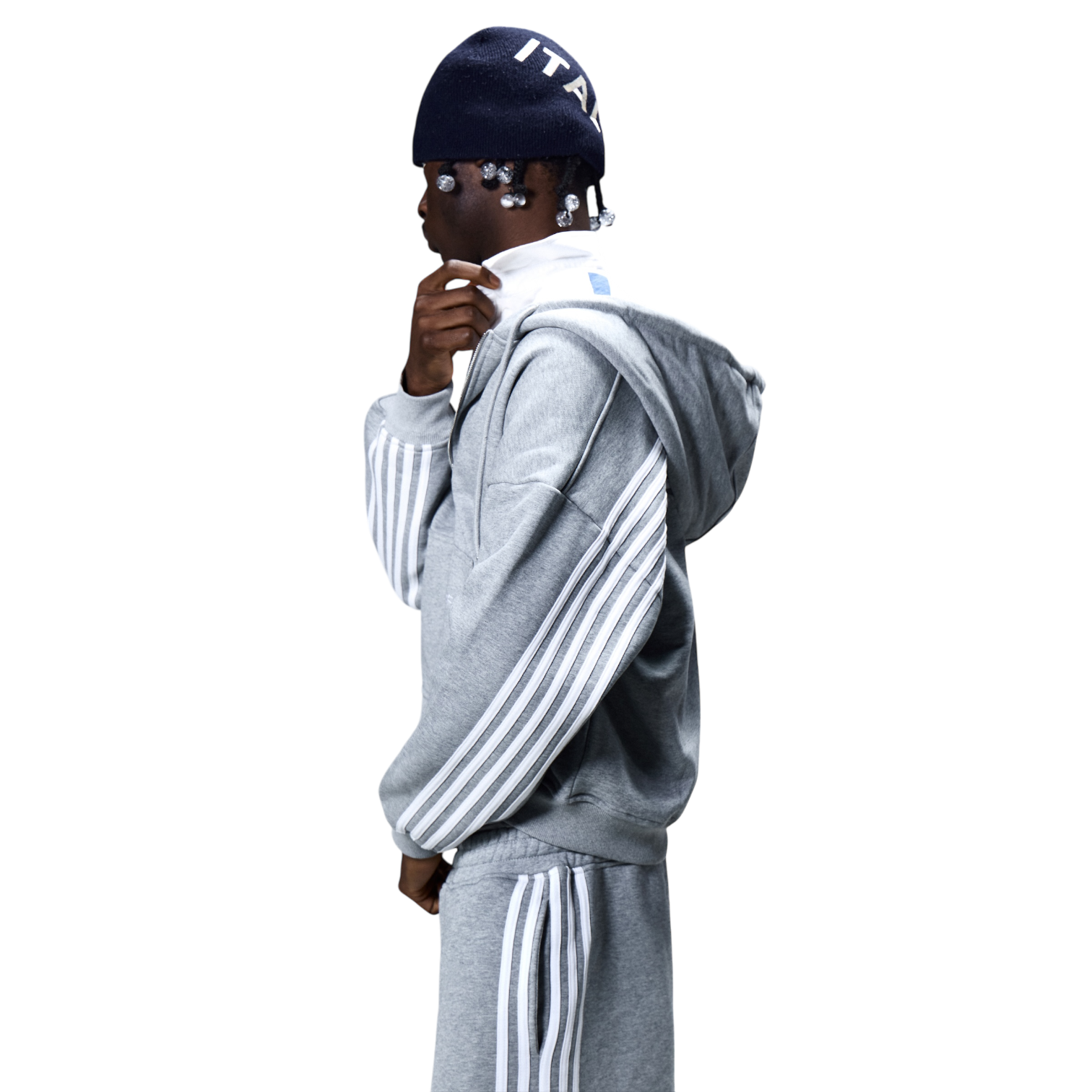 V2 SPIKE HOODIE (GREY/WHITE)