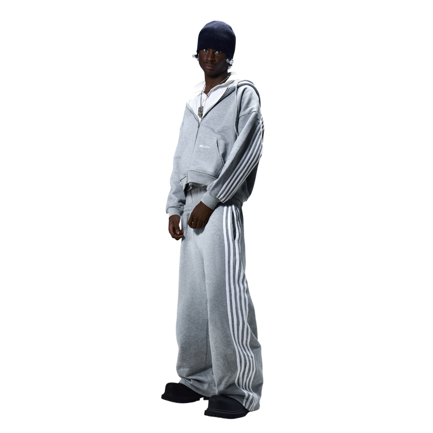 V2 SPIKE HOODIE (GREY/WHITE)